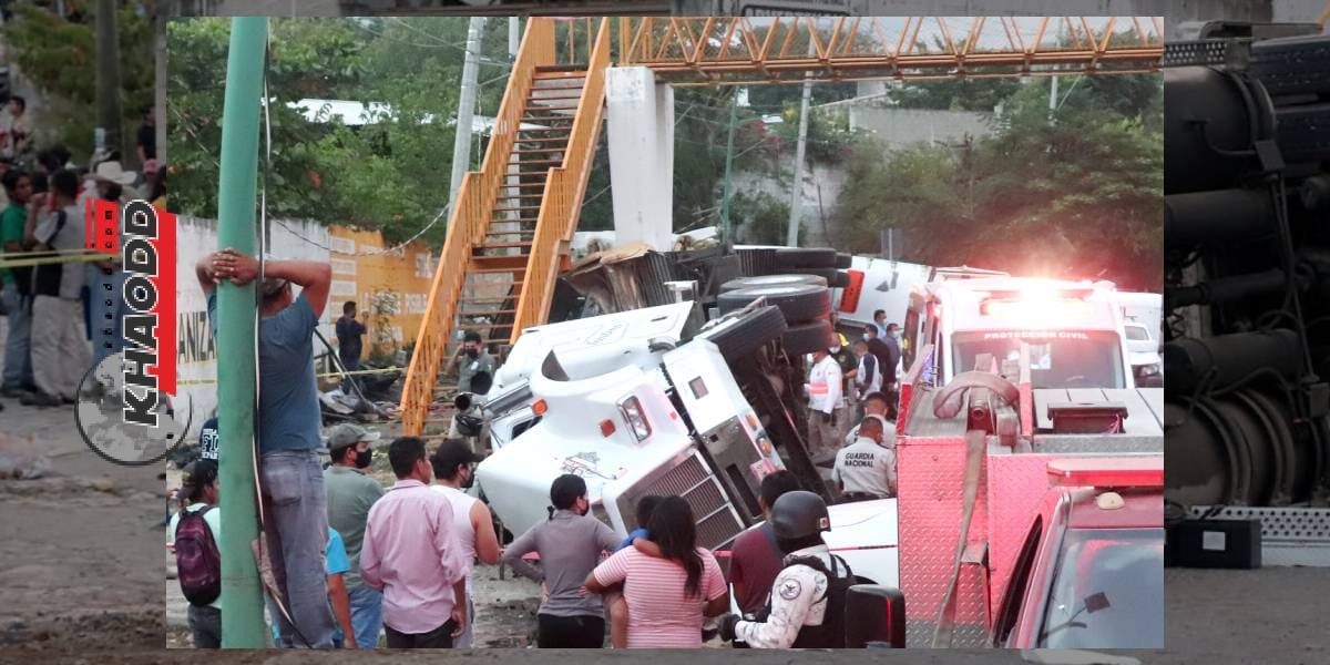 รถบรรทุกคว่ำในเม็กซิโก เป็นเหตุให้เกิดความสูญเสียครั้งใหญ่
