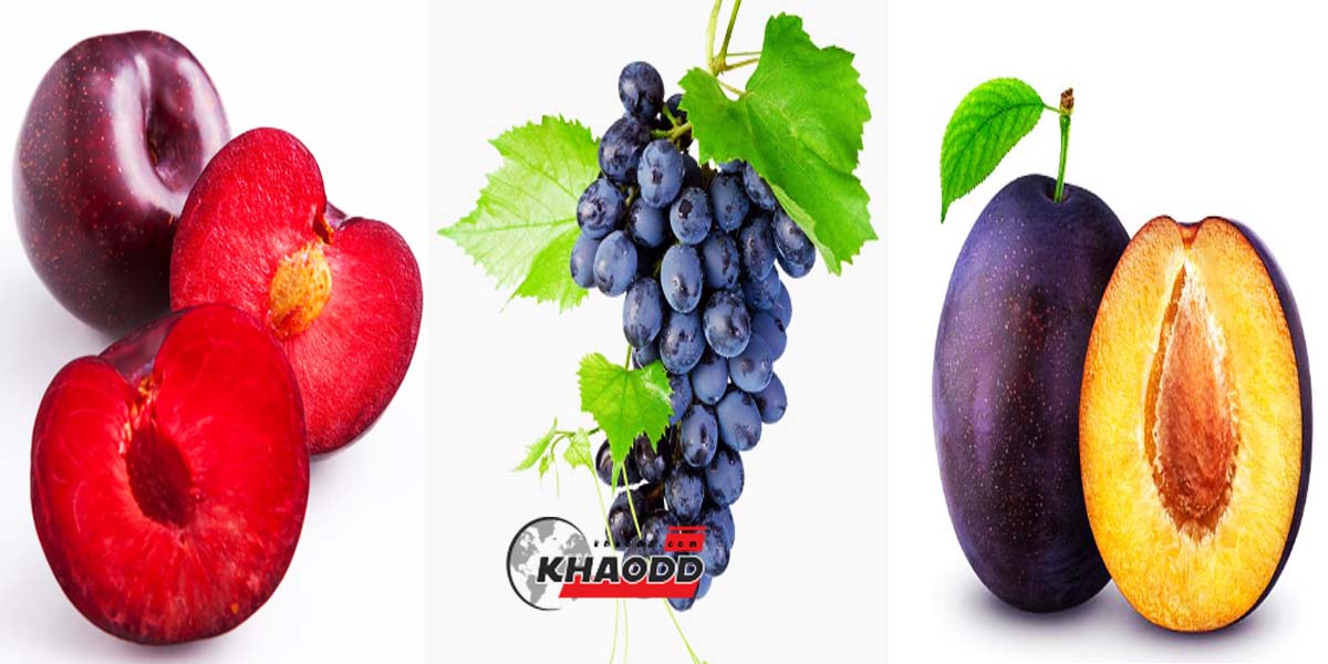 ผักและผลไม้ในกลุ่มธาตุน้ำ ลักษณะที่สังเกตได้จะมีสีฟ้า สีน้ำเงิน หรือฟ้าเข้ม