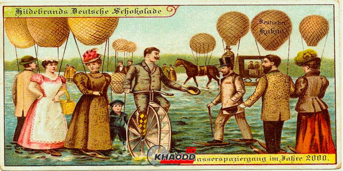 ภาพไวรัลคนเมื่อ 100 ปี ที่คิดว่าคนสมัยนี้ จะใช้บอลลูนเดินบนทะเลสาบ