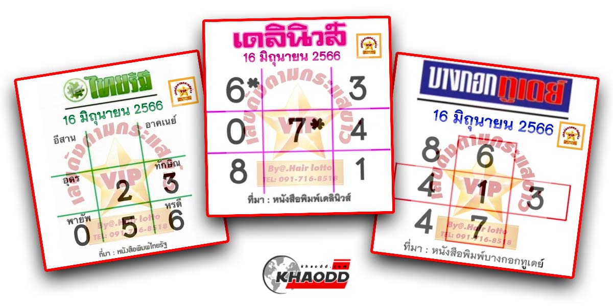 เลขเด็ดเลขชนงวด16-6-66 ส่องให้เร็วโค้งสุดท้ายก่อนหวยออก