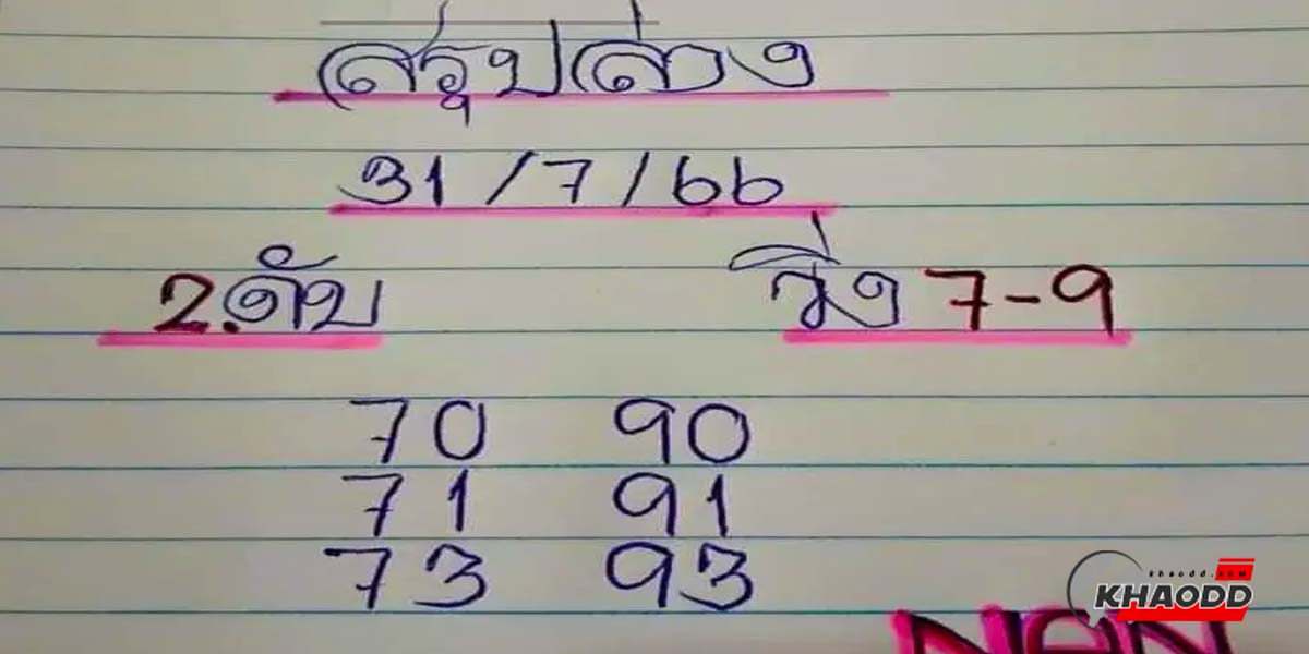 สรุปหวยแอดนันประจำงวดวันจันทร์ที่ 31 กรกฎาคม 2566