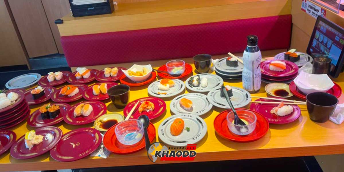 ลูกค้ากินซูชิสายพาน “เหลือ” เต็มโต๊ะ! ทำพนักงานปวดใจกับภาพที่เห็น