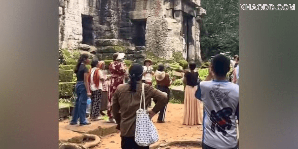 คนกัมพูชาบุกร้องเพลง-รำป่วนที่ปราสาทตาควาย