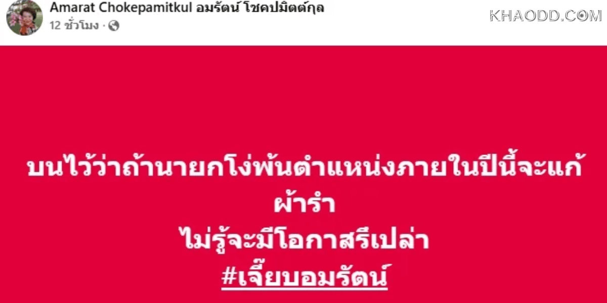 เผยบนไว้ว่า “ถ้านายกฯ โง่พ้นตำแหน่งในปีนี้